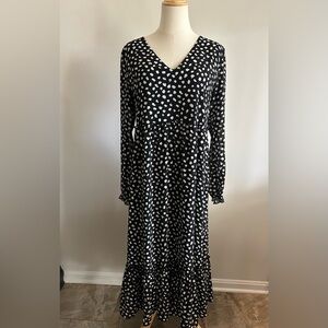 J. Crew Black and White Long Sleeve Sundress